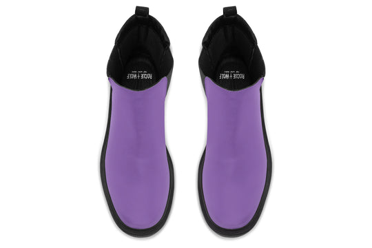 Retro Violet Platform Chelsea Boots