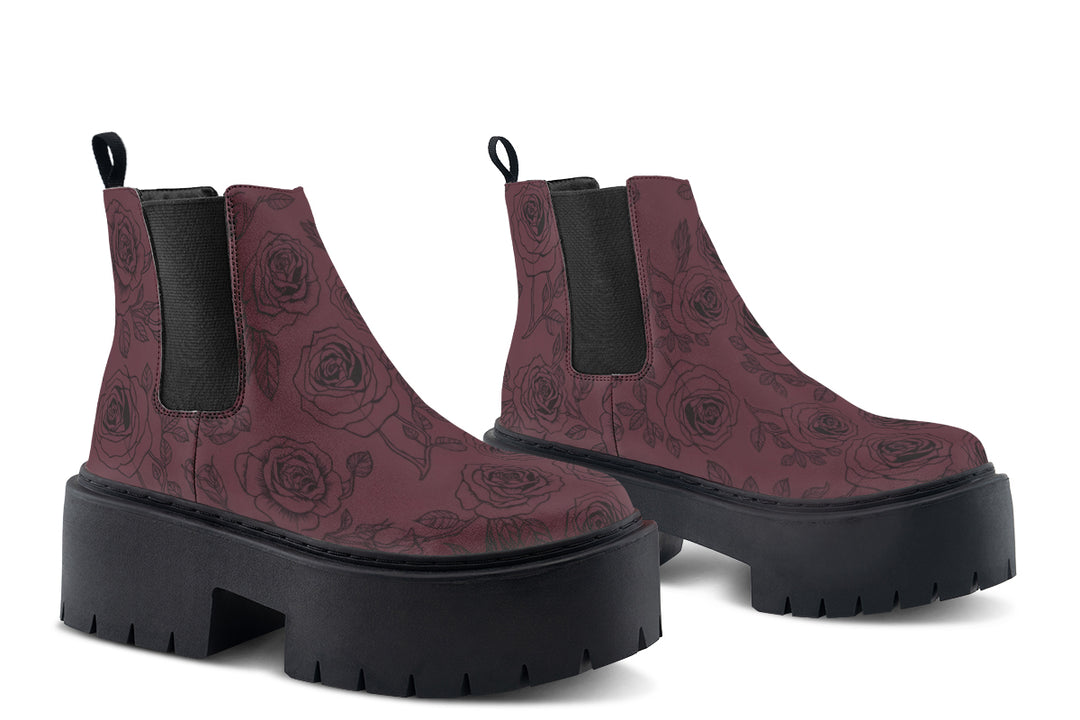 Rosa Aeterna Platform Chelsea Boots