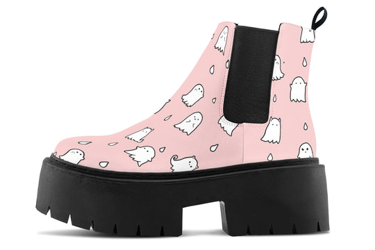 Rose Ghost Party Platform Chelsea Boots