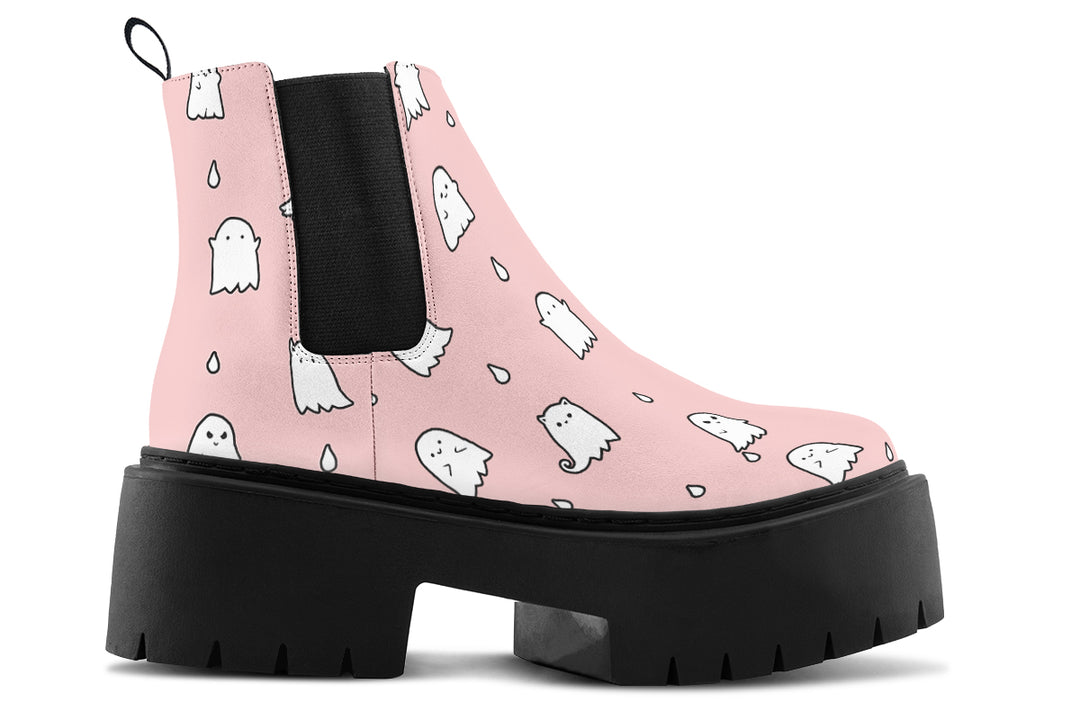 Rose Ghost Party Platform Chelsea Boots