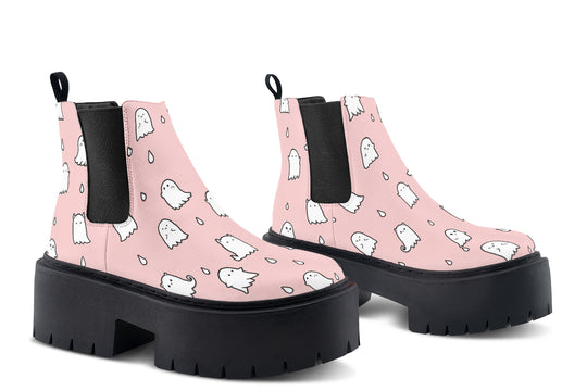 Rose Ghost Party Platform Chelsea Boots