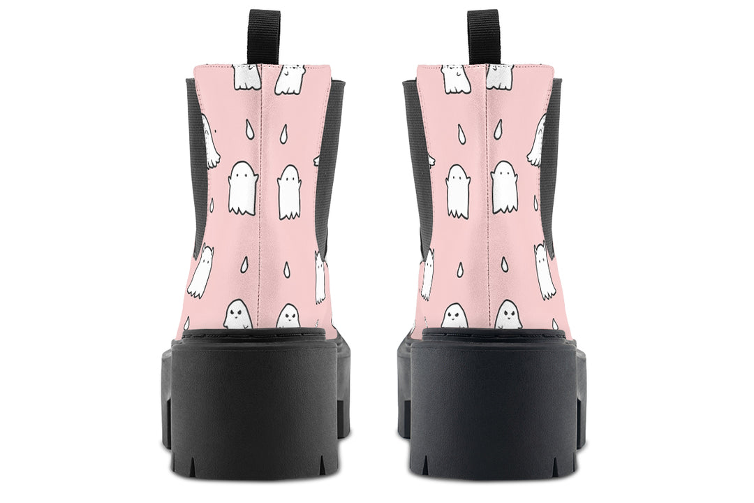 Rose Ghost Party Platform Chelsea Boots