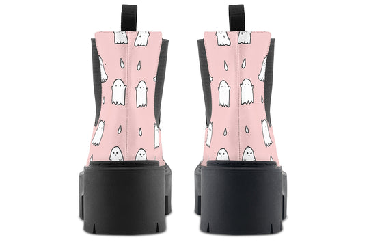 Rose Ghost Party Platform Chelsea Boots