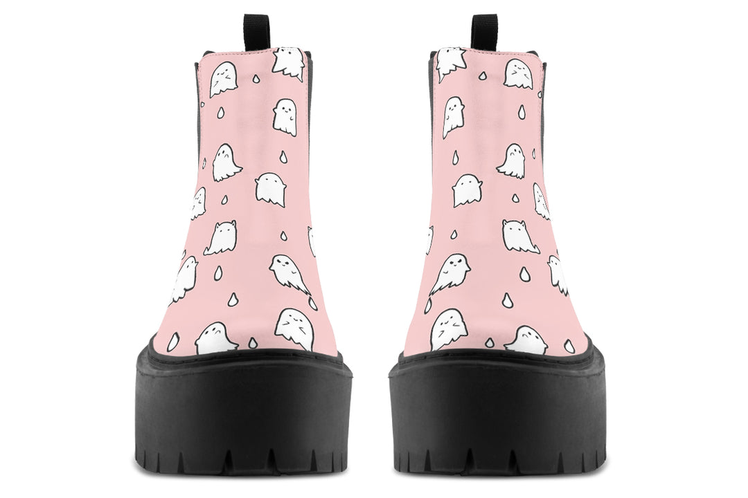 Rose Ghost Party Platform Chelsea Boots