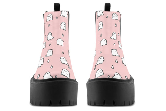 Rose Ghost Party Platform Chelsea Boots