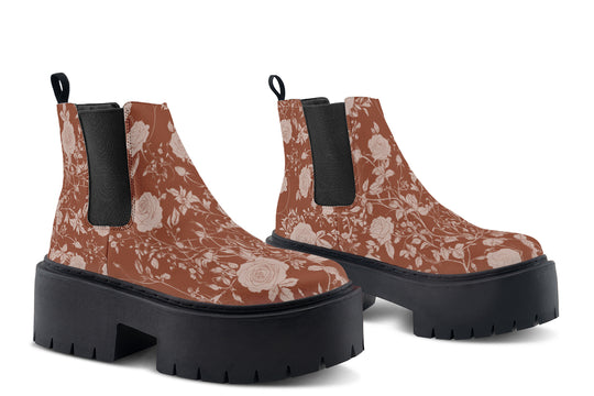 Rosewood Rose Romance Platform Chelsea Boots