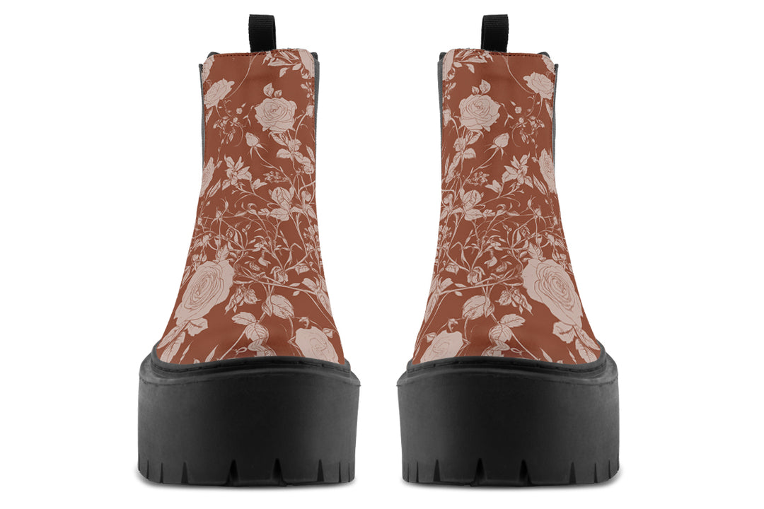 Rosewood Rose Romance Platform Chelsea Boots