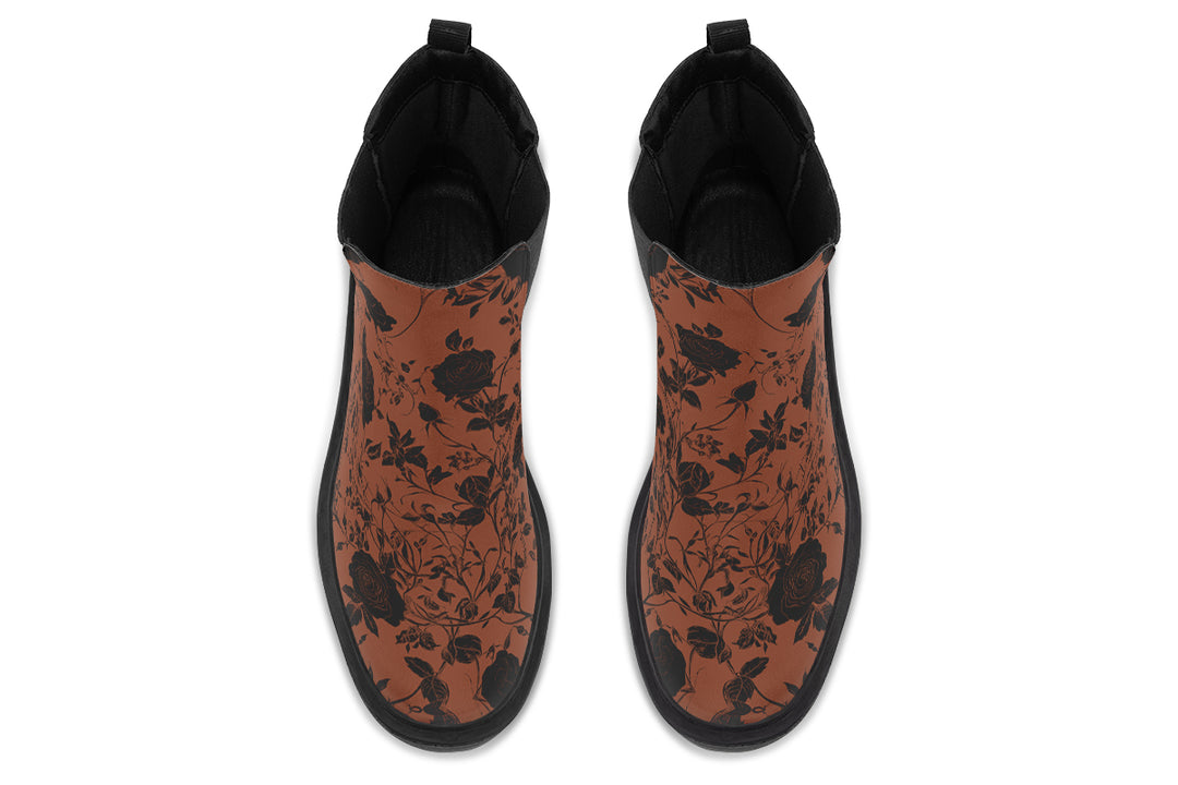 Rust Rose Romance Platform Chelsea Boots
