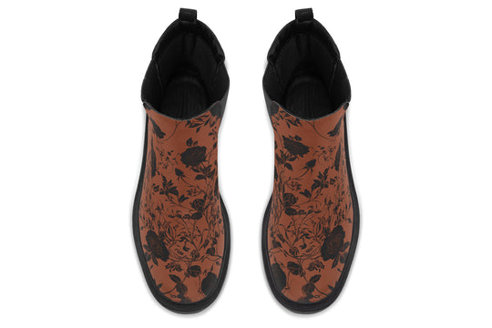Rust Rose Romance Platform Chelsea Boots