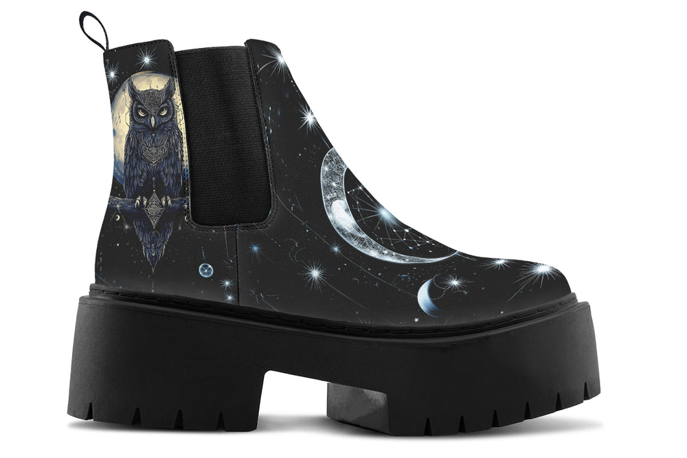 Sage Owl Platform Chelsea Boots