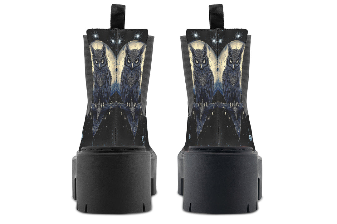 Sage Owl Platform Chelsea Boots