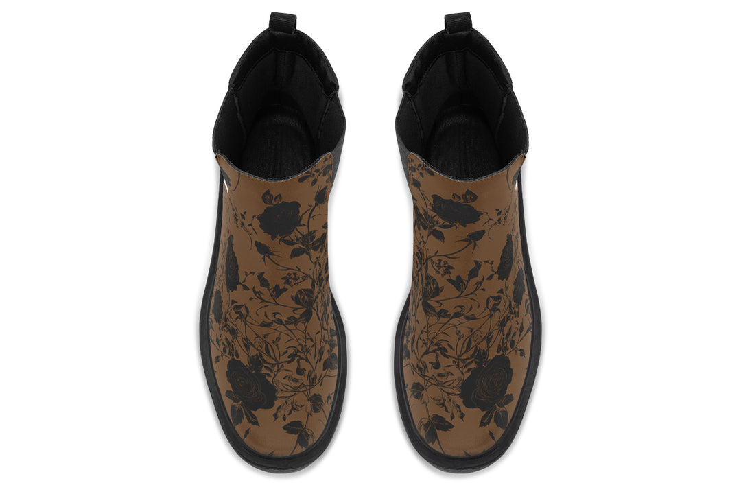 Sepia Rose Romance Platform Chelsea Boots