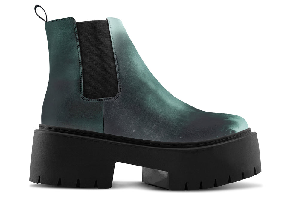 Smoke Emerald Platform Chelsea Boots