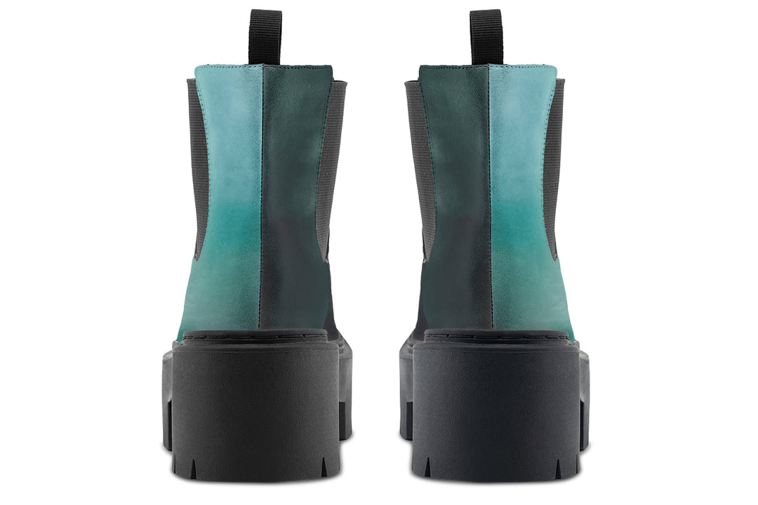 Smoke Emerald Platform Chelsea Boots