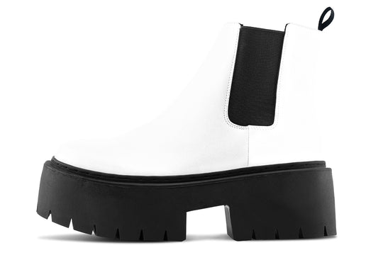 Snow White Platform Chelsea Boots