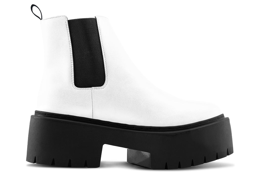 Snow White Platform Chelsea Boots