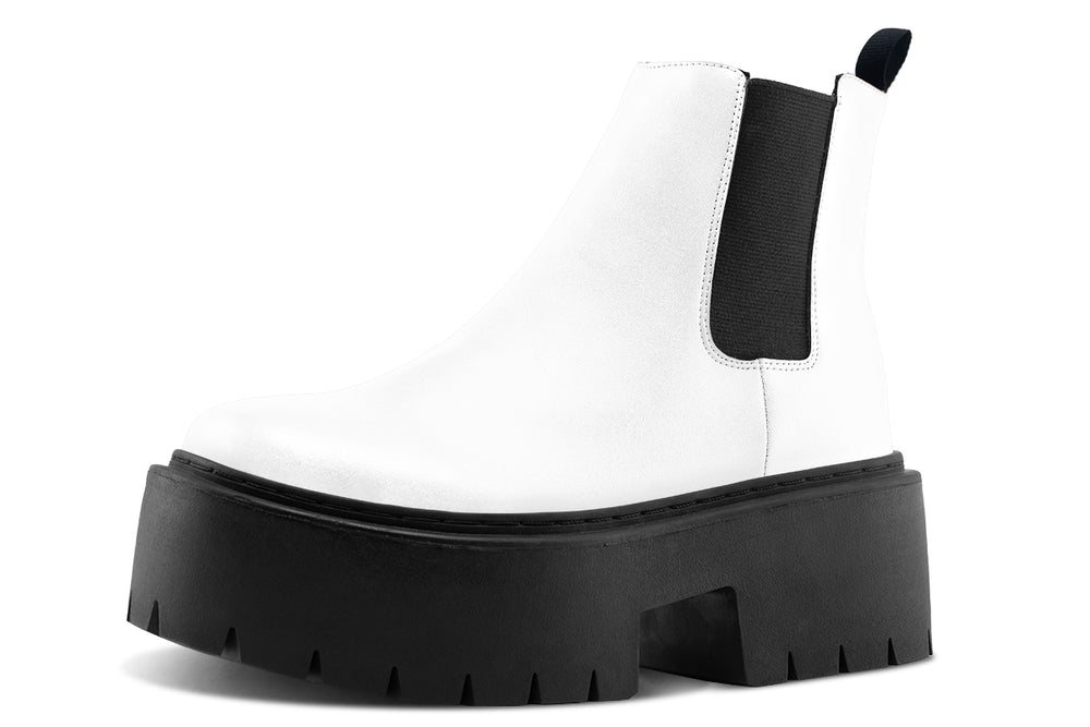 Snow White Platform Chelsea Boots