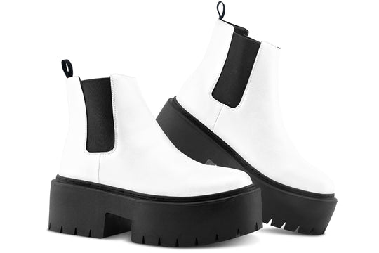 Snow White Platform Chelsea Boots