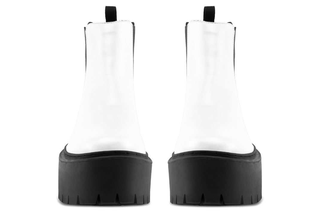 Snow White Platform Chelsea Boots