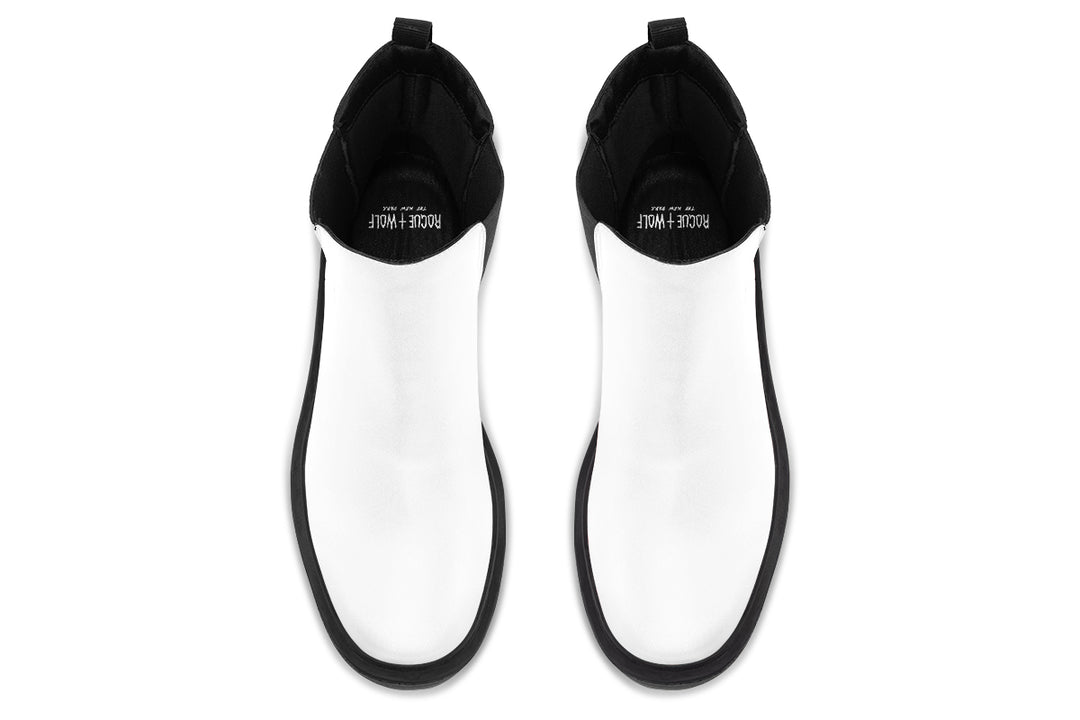 Snow White Platform Chelsea Boots
