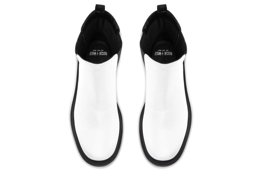 Snow White Platform Chelsea Boots