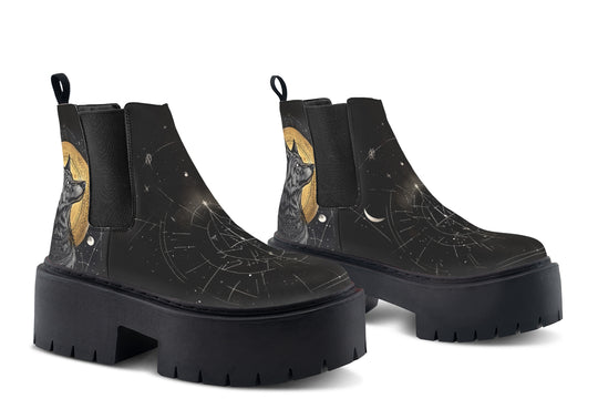 Starlit Wolf Platform Chelsea Boots