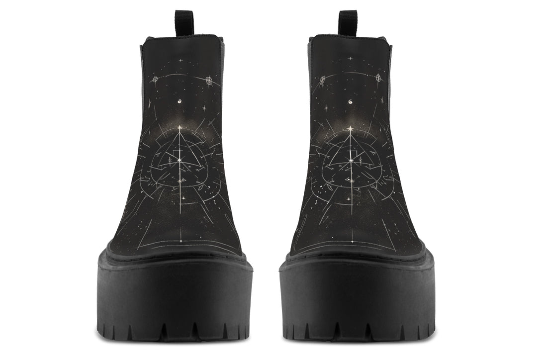 Starlit Wolf Platform Chelsea Boots