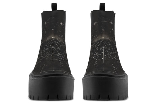 Starlit Wolf Platform Chelsea Boots