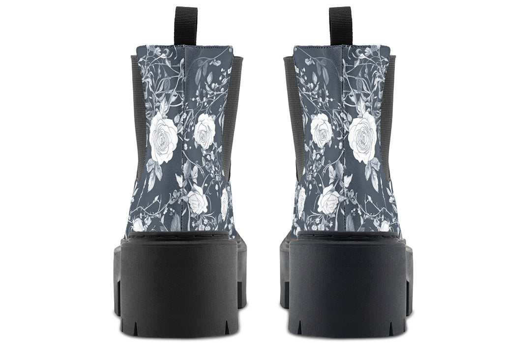 Steel Rose Romance Platform Chelsea Boots