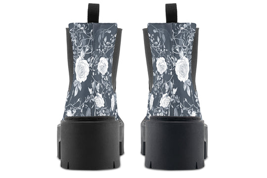 Steel Rose Romance Platform Chelsea Boots