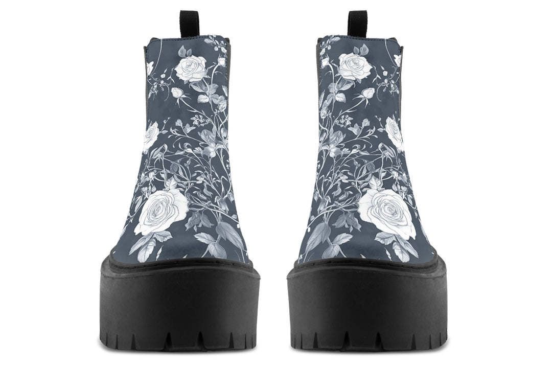Steel Rose Romance Platform Chelsea Boots