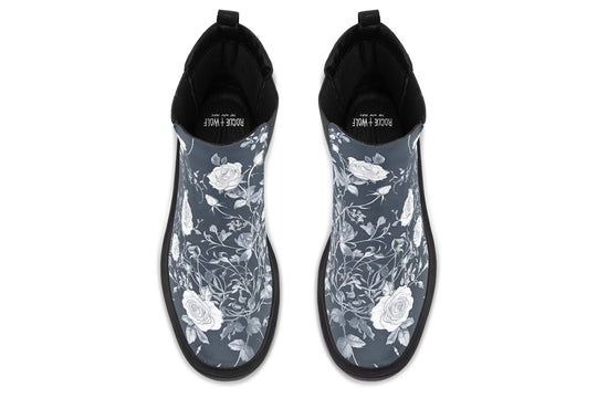 Steel Rose Romance Platform Chelsea Boots