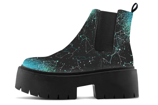 Teal Aurora Platform Chelsea Boots