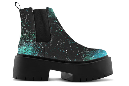 Teal Aurora Platform Chelsea Boots