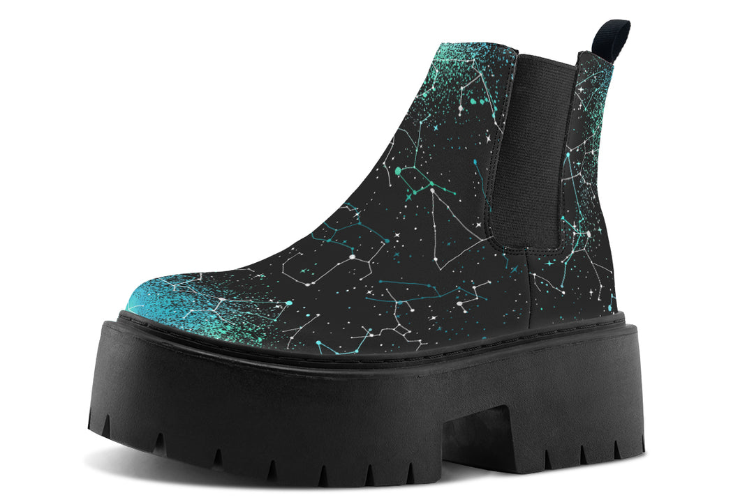 Teal Aurora Platform Chelsea Boots