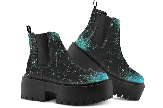 Teal Aurora Platform Chelsea Boots