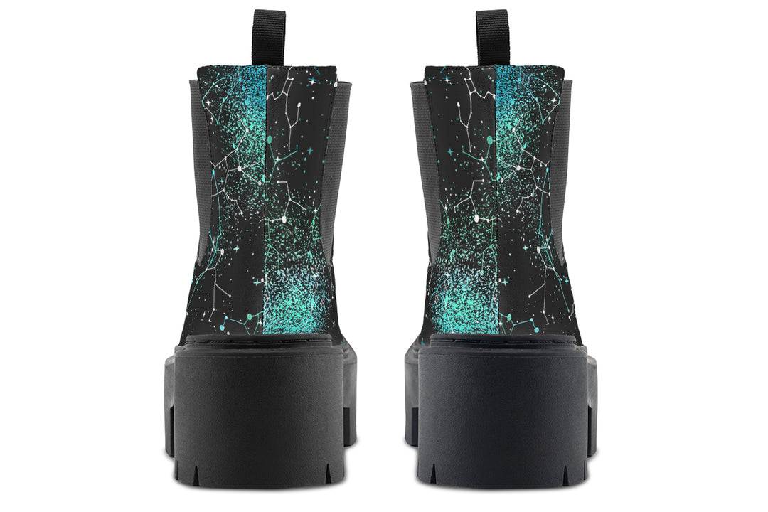 Teal Aurora Platform Chelsea Boots