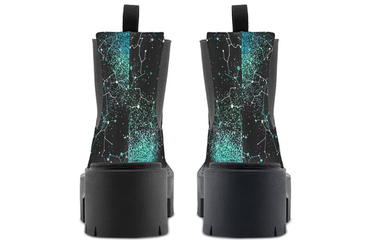 Teal Aurora Platform Chelsea Boots