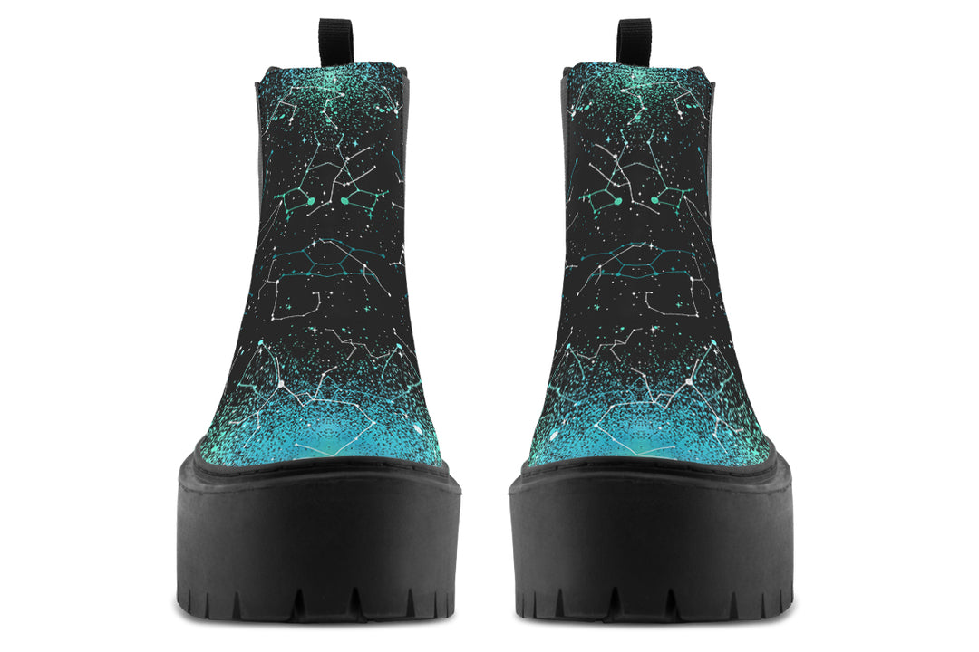 Teal Aurora Platform Chelsea Boots