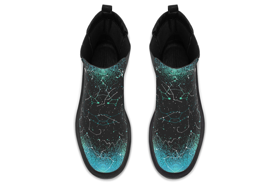 Teal Aurora Platform Chelsea Boots