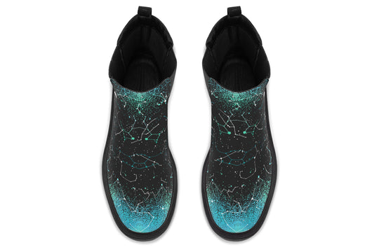 Teal Aurora Platform Chelsea Boots