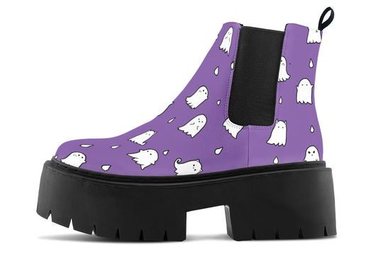 Violet Ghost Party Platform Chelsea Boots