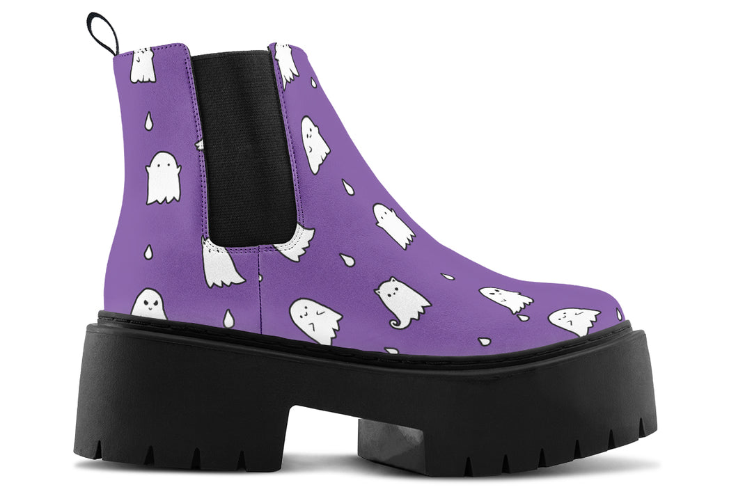 Violet Ghost Party Platform Chelsea Boots