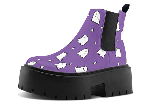 Violet Ghost Party Platform Chelsea Boots