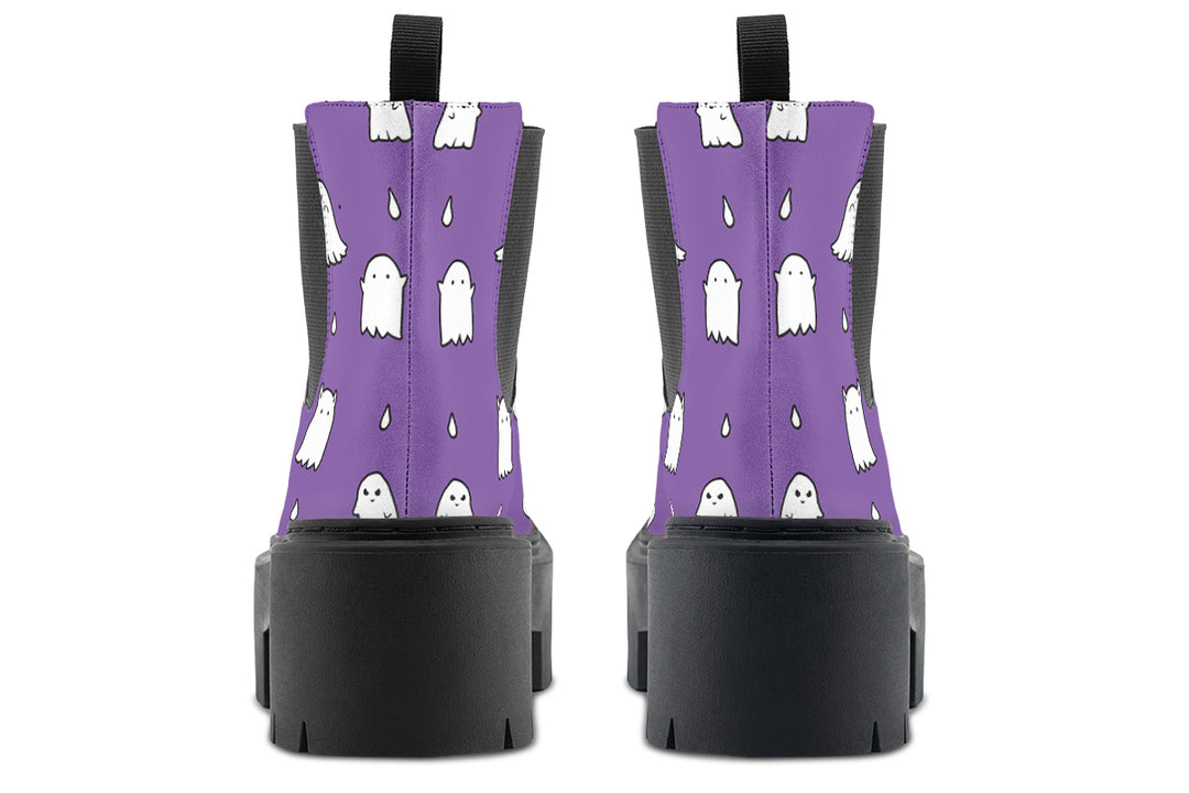 Violet Ghost Party Platform Chelsea Boots