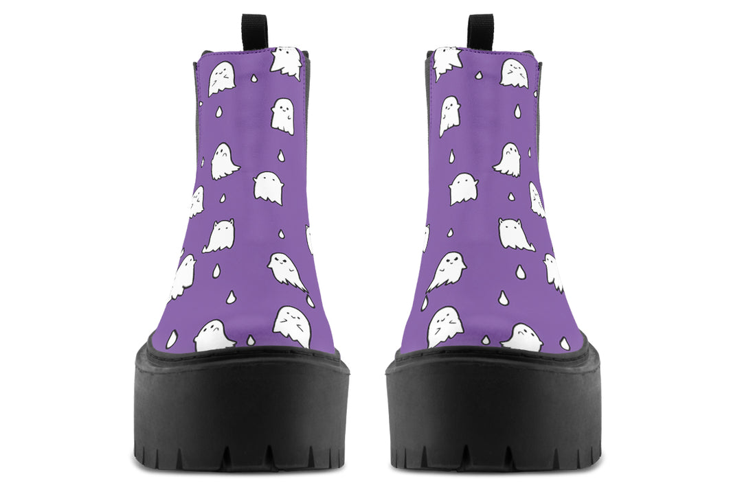 Violet Ghost Party Platform Chelsea Boots