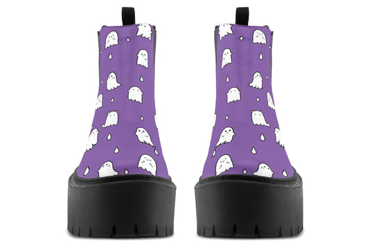 Violet Ghost Party Platform Chelsea Boots