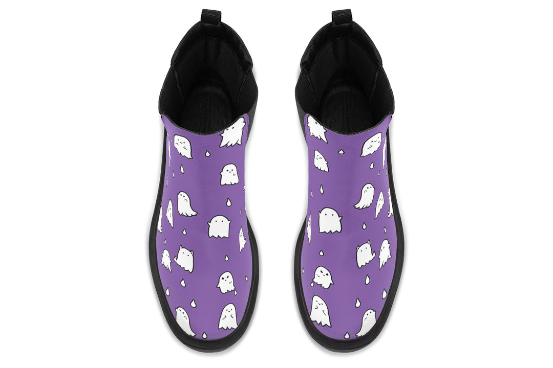 Violet Ghost Party Platform Chelsea Boots