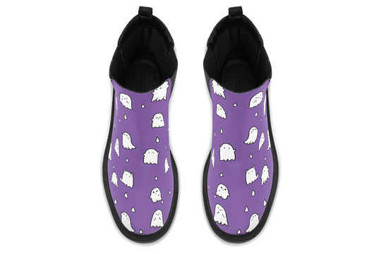 Violet Ghost Party Platform Chelsea Boots