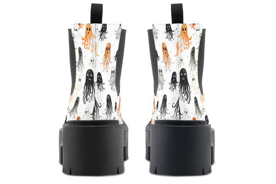 White Deep Haunting Platform Chelsea Boots